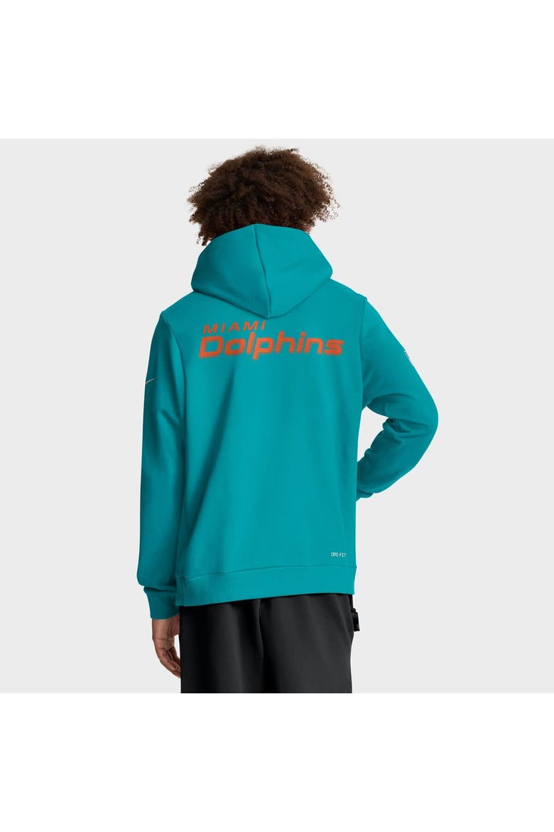 Men's Nike Aqua Miami Dolphins Sideline Initial Home Performance Pullover Hoodie, Alternate, color, Aqua