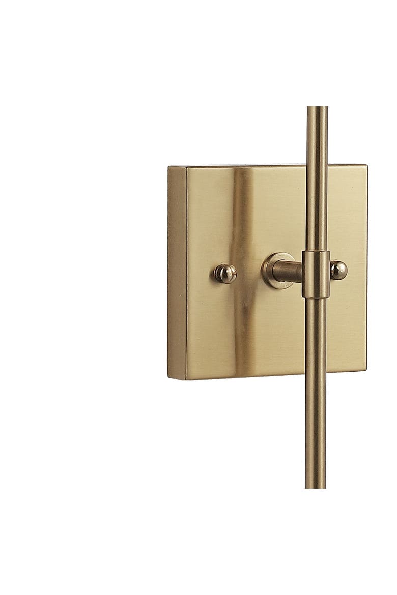 Cato 1-Light Bohemian Farmhouse Iron/Glass LED Sconce, Alternate, color, Brass Gold