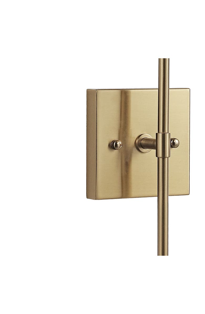 JONATHAN Y Cato 1-Light Bohemian Farmhouse Iron/Glass LED Sconce, Alternate, color, Brass Gold