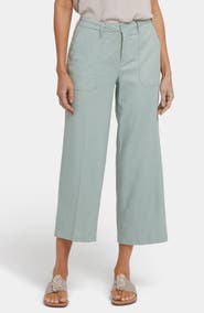 NYDJ Linen Blend Crop Wide Leg Pants