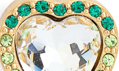 Kurt Geiger London Pavé Crystal Heart Stud Earrings In Green