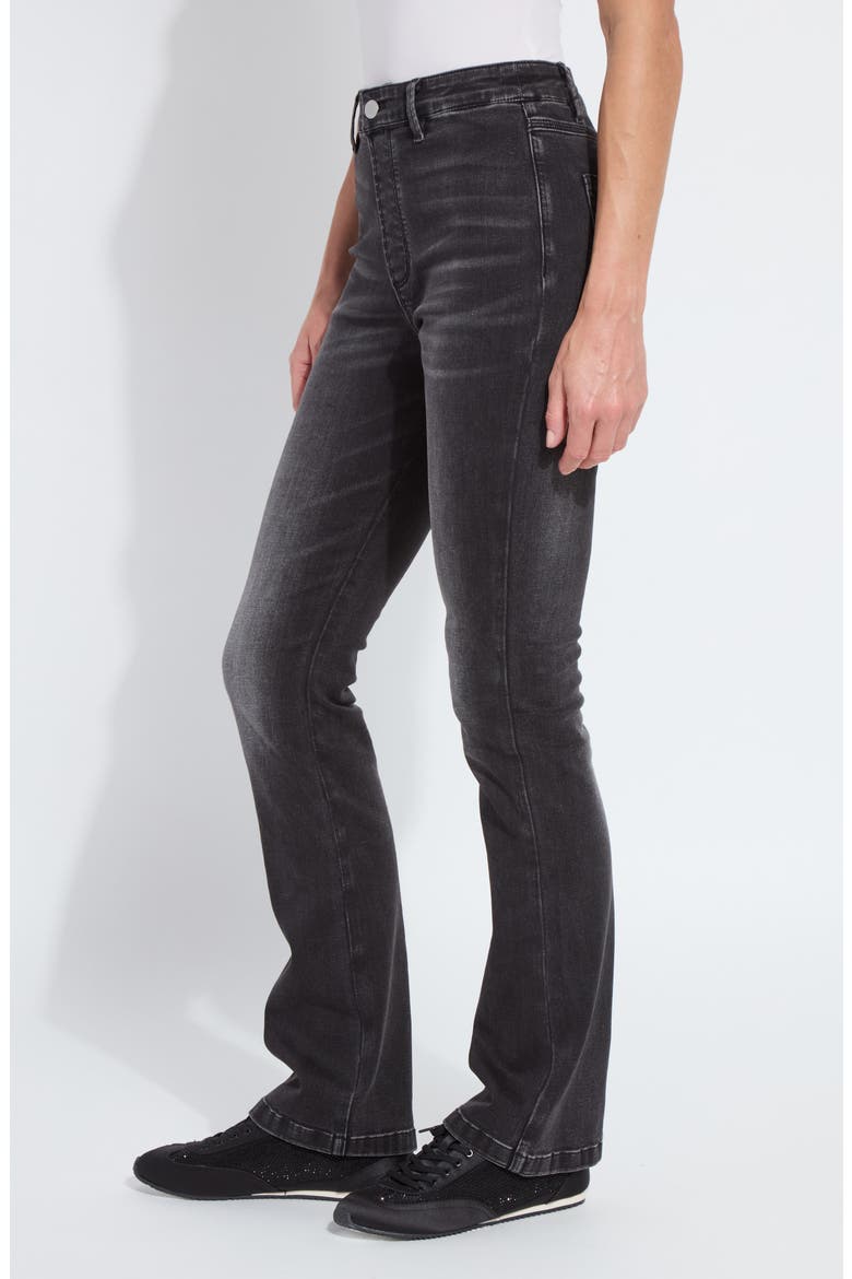 Estelle Pull-On High Waist Flare Jeans, Alternate, color, DISTRESSED BLACK