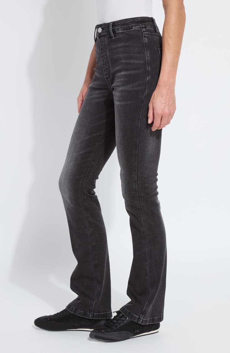 Lysse Estelle Pull-On High Waist Flare Jeans, Alternate, color, Distressed Black