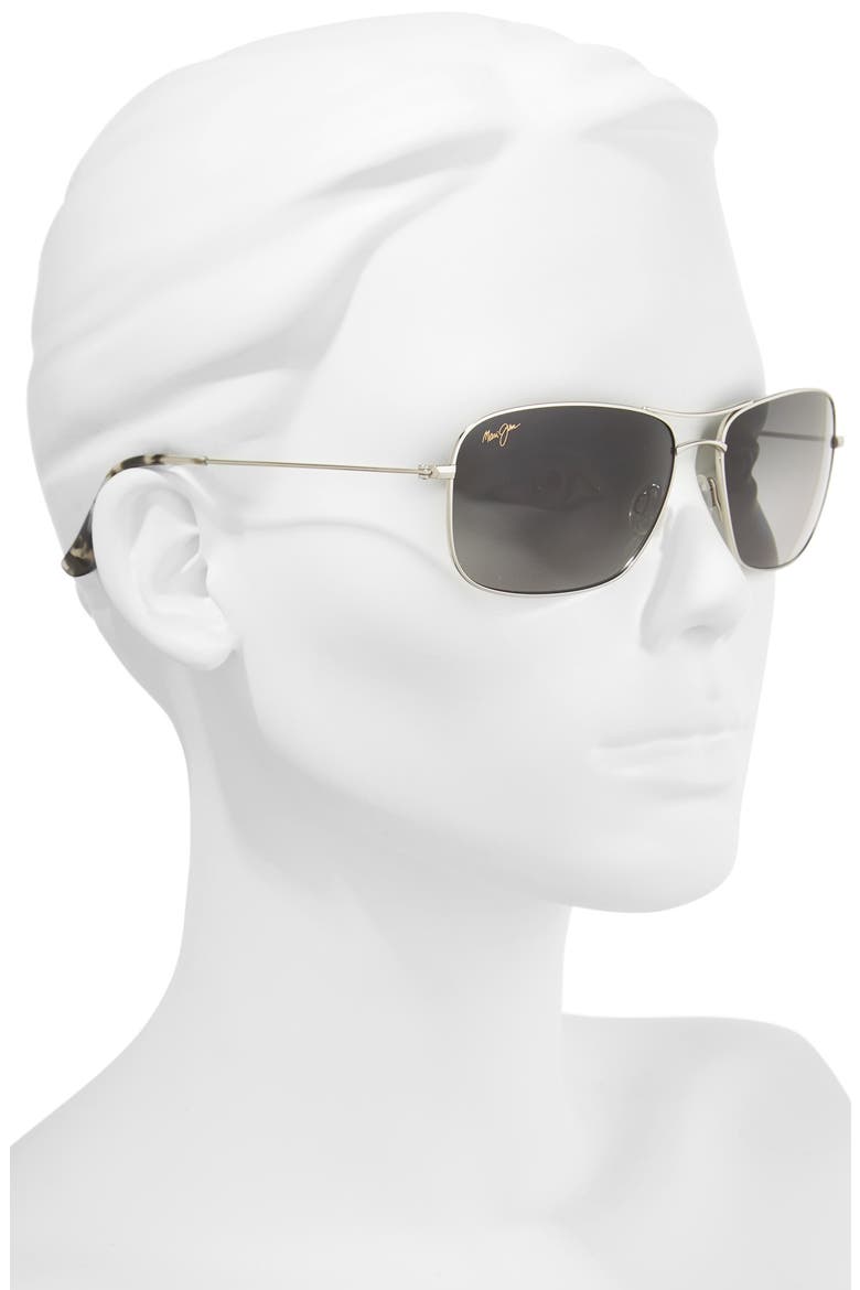 Wiki Wiki 59mm Polarized Aviator Sunglasses, Alternate, color, SILVER/ NEUTRAL GREY
