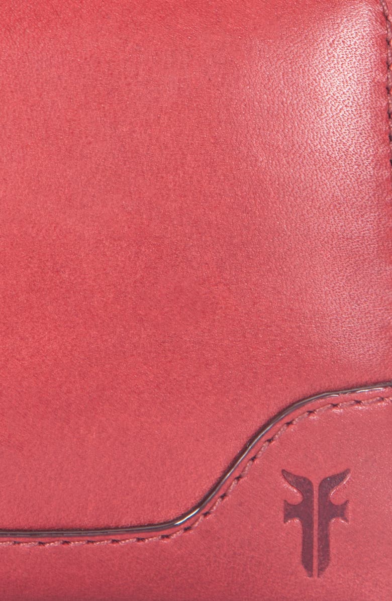 Frye Melissa Zip Around Leather Wallet, Alternate, color, Burgundy