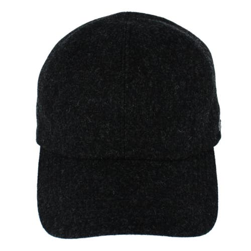 Wigens Classic Wool Baseball Earflap Cap In Black