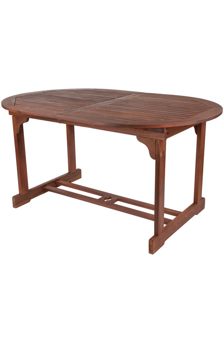 Northlight Oval Outdoor Expanding Acacia Wood Folding Patio Dining Table, Alternate, color, Brown