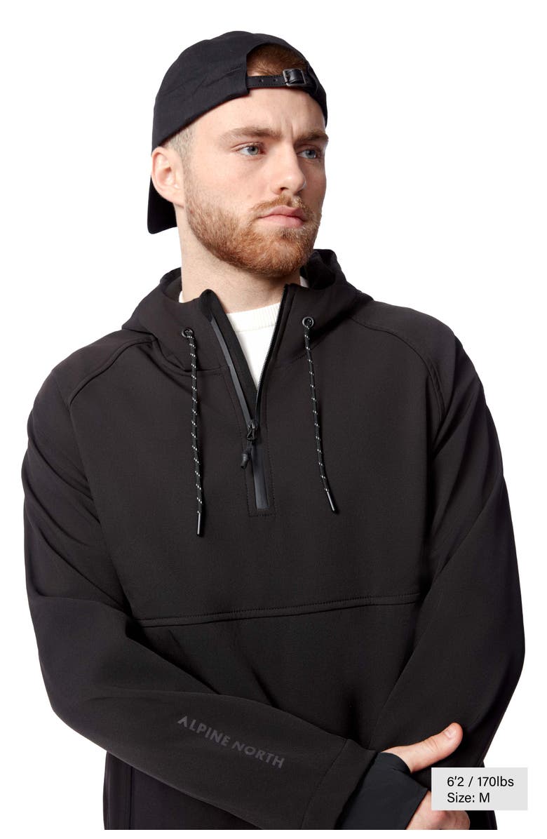 Alpine North Vargas - Men's Water-repellant Hooded Pullover Softshell, Alternate, color, Black