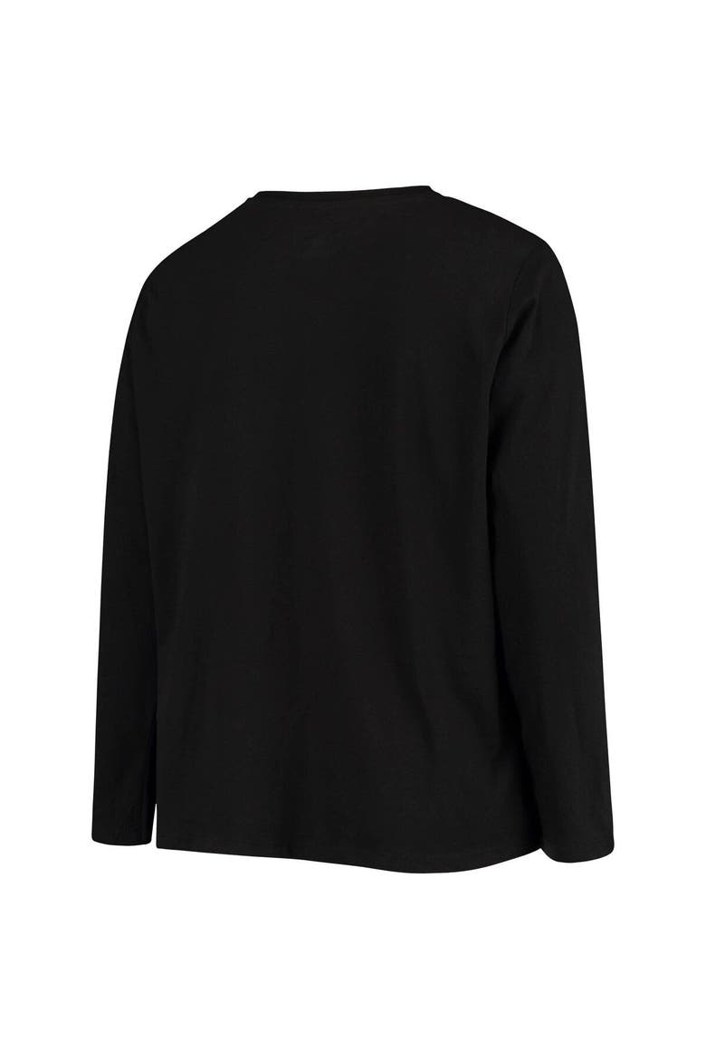 Women's Fanatics Branded Black Las Vegas Raiders Plus Size Primary Logo Long Sleeve T-Shirt, Alternate, color, Black