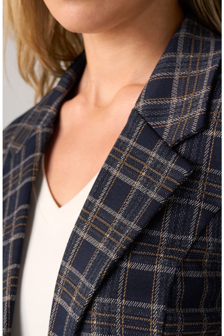 Boyfriend Blazer, Alternate, color, NAVY/ TAN PLAID