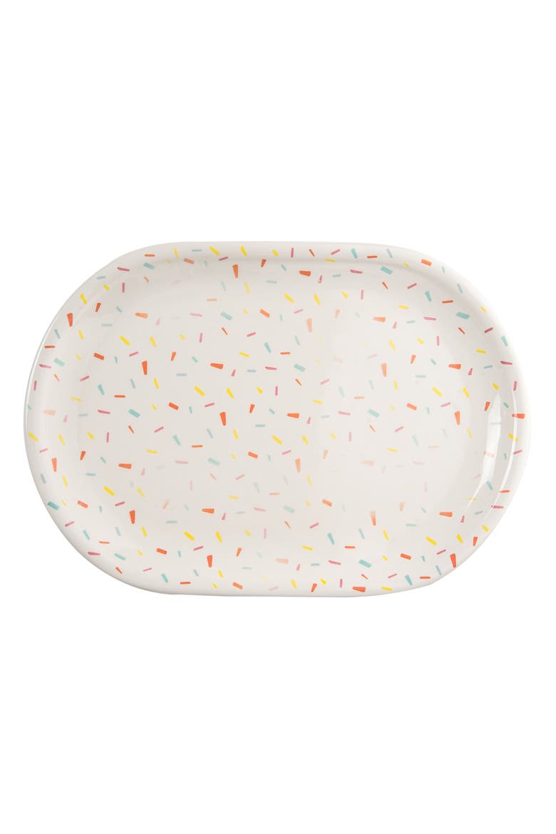 Confetti Platter Ceramic White, Main, color, White