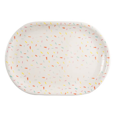 Confetti Platter Ceramic White