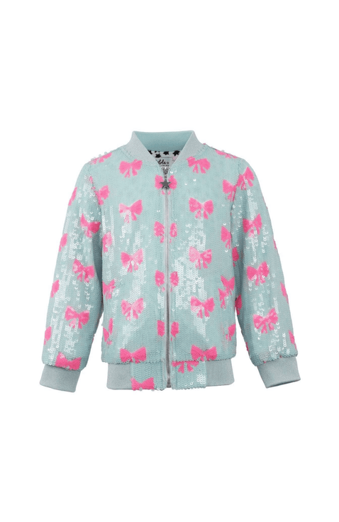 Pretty in Bows Sequin Bomber