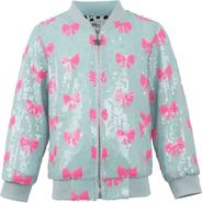 Lola + The Boys Pretty in Bows Sequin Bomber