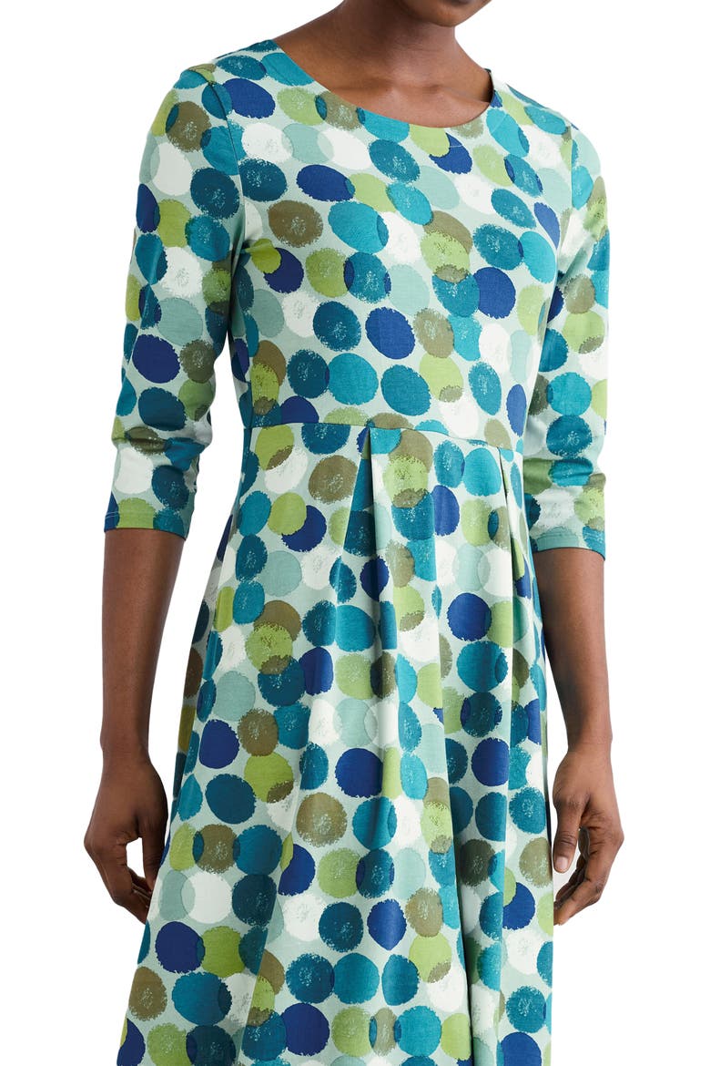 Veronica Print Stretch Organic Cotton Jersey Midi Dress, Alternate, color, CHALKY SPOT SEA MIST