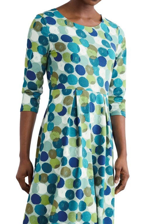 Seasalt Cornwall Veronica Print Stretch Organic Cotton Jersey Midi Dress In Green
