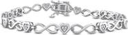 DELMAR Diamond Heart Chain Link Bracelet - 0.17ct.