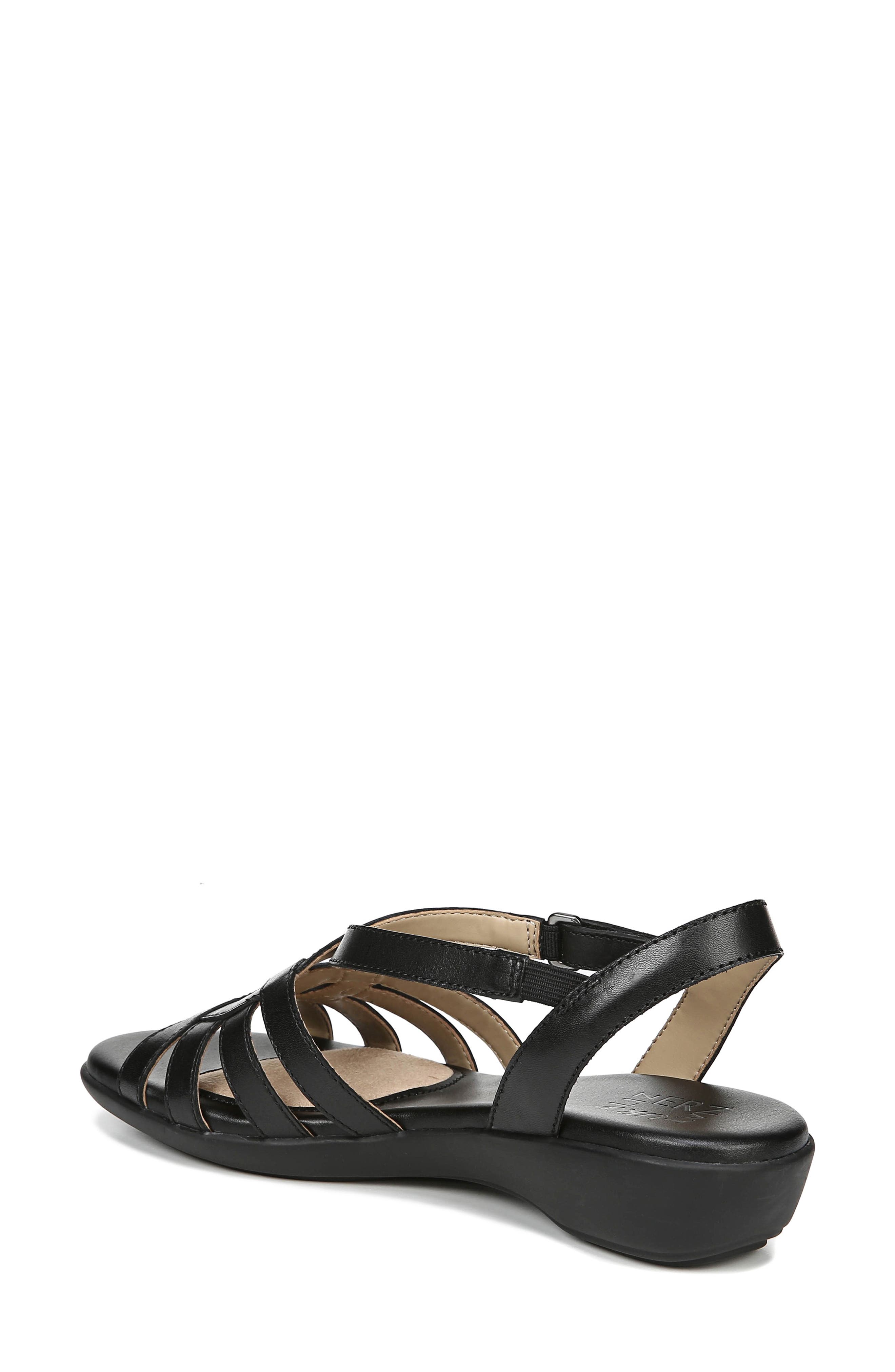 Nalani Strappy Sandal, Alternate, color, BLACK LEATHER