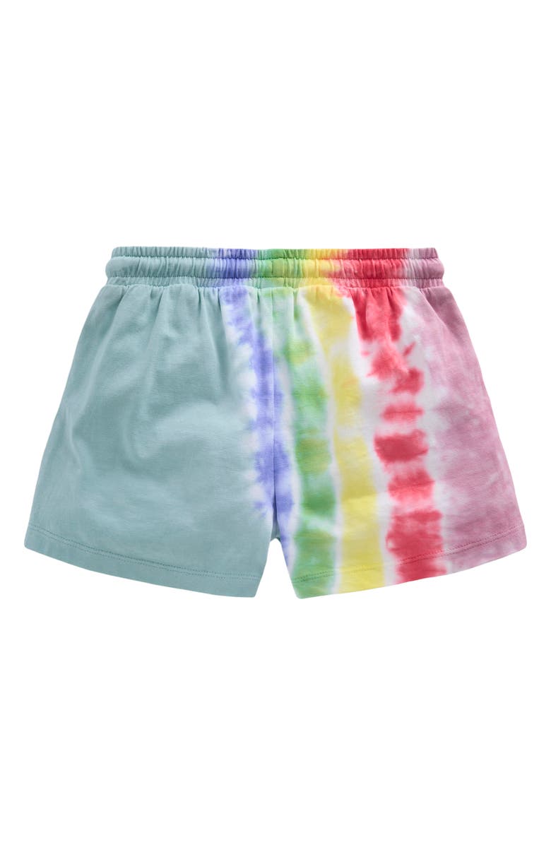 Mini Boden Kids' Tie Dye Cotton Jersey Shorts, Alternate, color, Dawn Blue Rainbow
