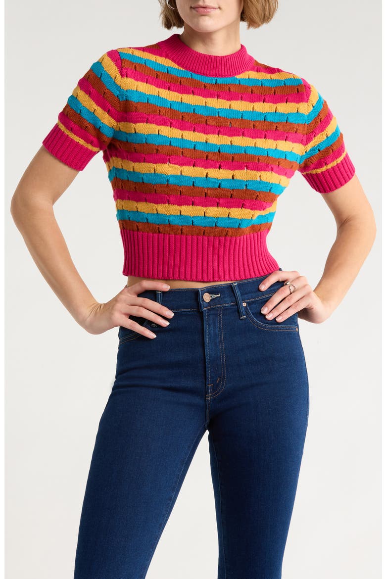 The Mock 10 Stripe Sweater, Main, color, LAZER BEAM