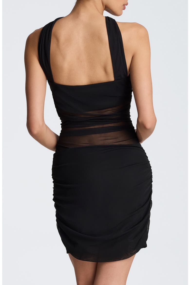 Scarf Strap Illusion Lace Minidress, Alternate, color, BLACK