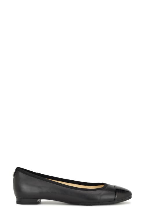 Nine West Ollin 9x9 Cap Toe Flat In Black