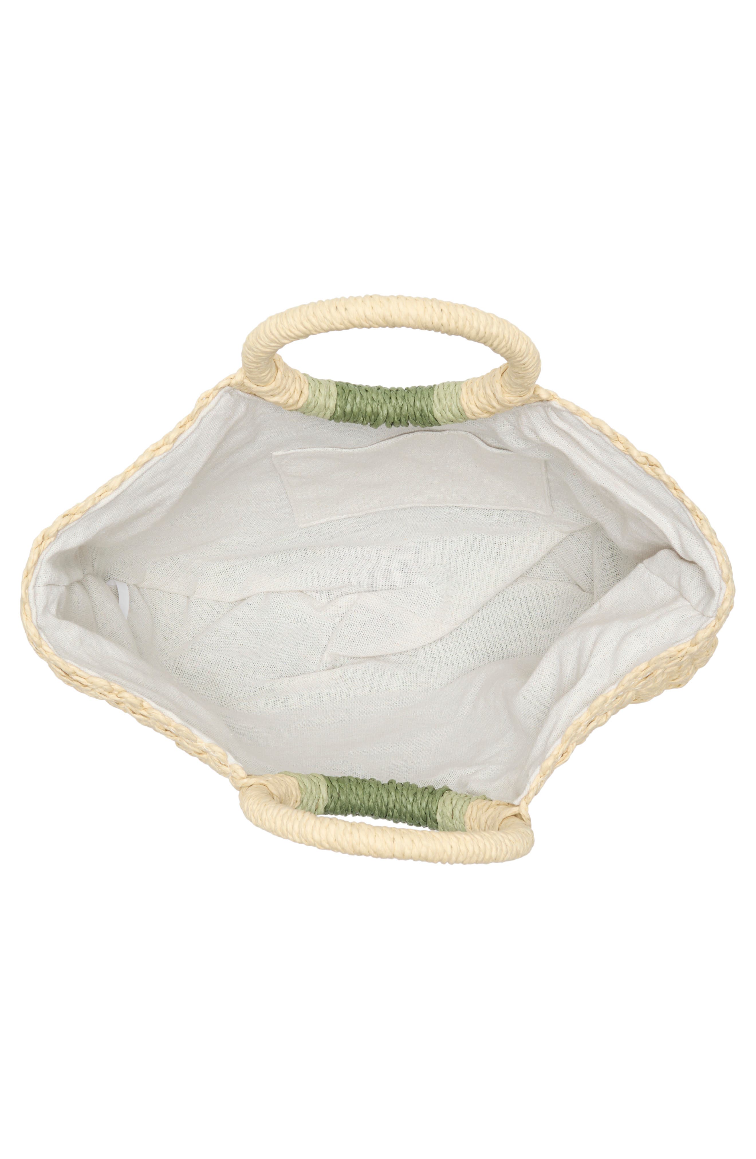 ALESSIA BIANCHI East/West Straw Tote, Alternate, color, Grass Multi