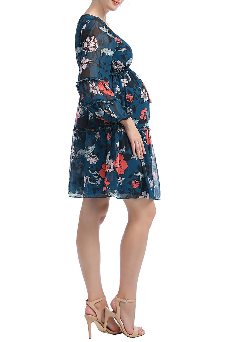 Jupiter Long Sleeve Maternity Babydoll Dress, Alternate, color, MULTICOLORED