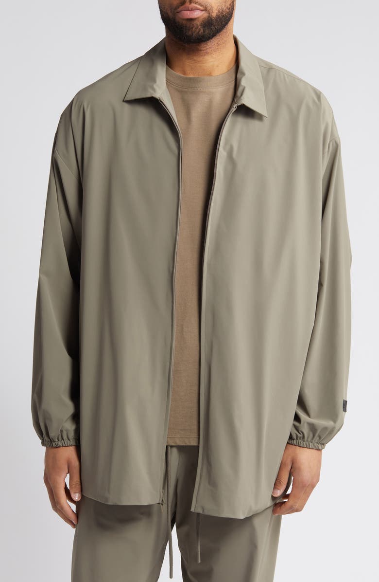 Fear of God Essentials Oversize Stretch Nylon Zip Jacket, Main, color,