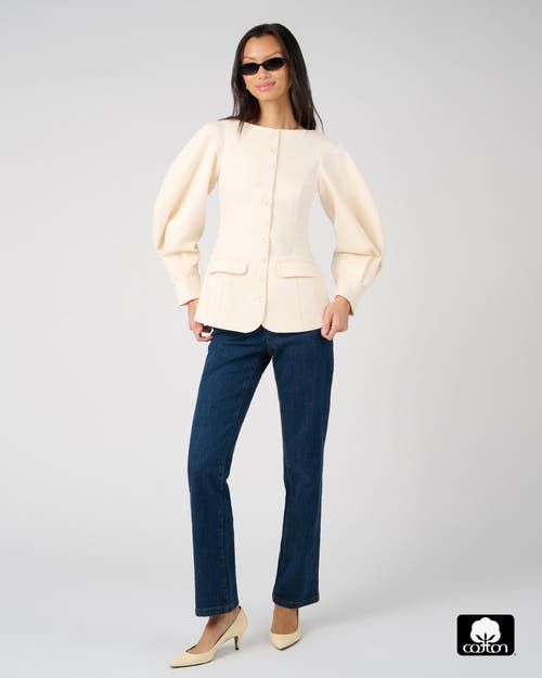 Weworewhat Cocoon Sleeve Peplum Blazer In Neutral