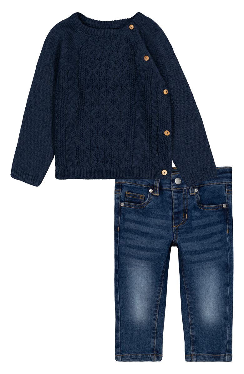 Joe's Cable Stitch Sweater & Jeans Set, Main, color, Navy