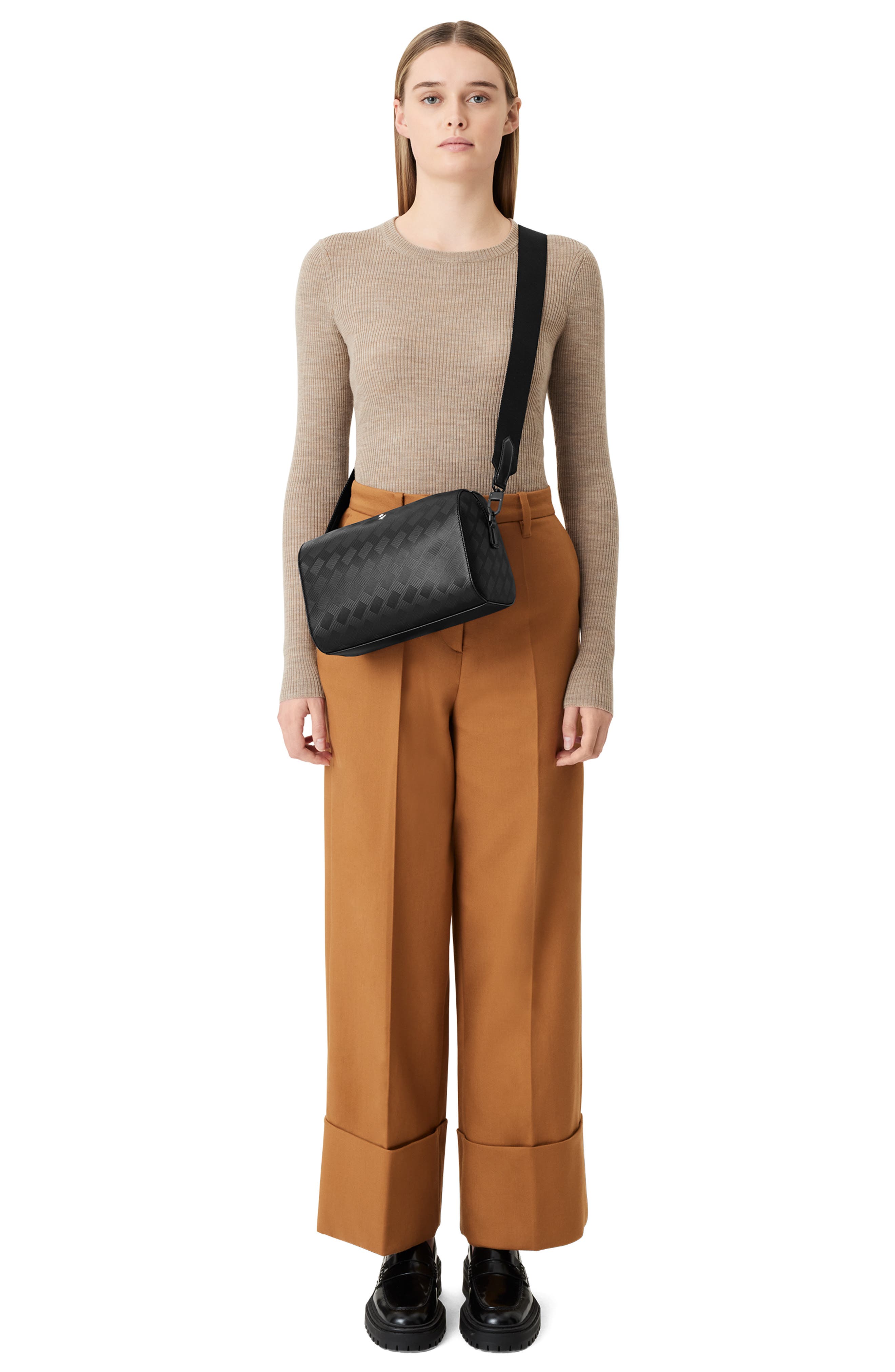 Montblanc 142 Leather Messenger Bag, Alternate, color, 