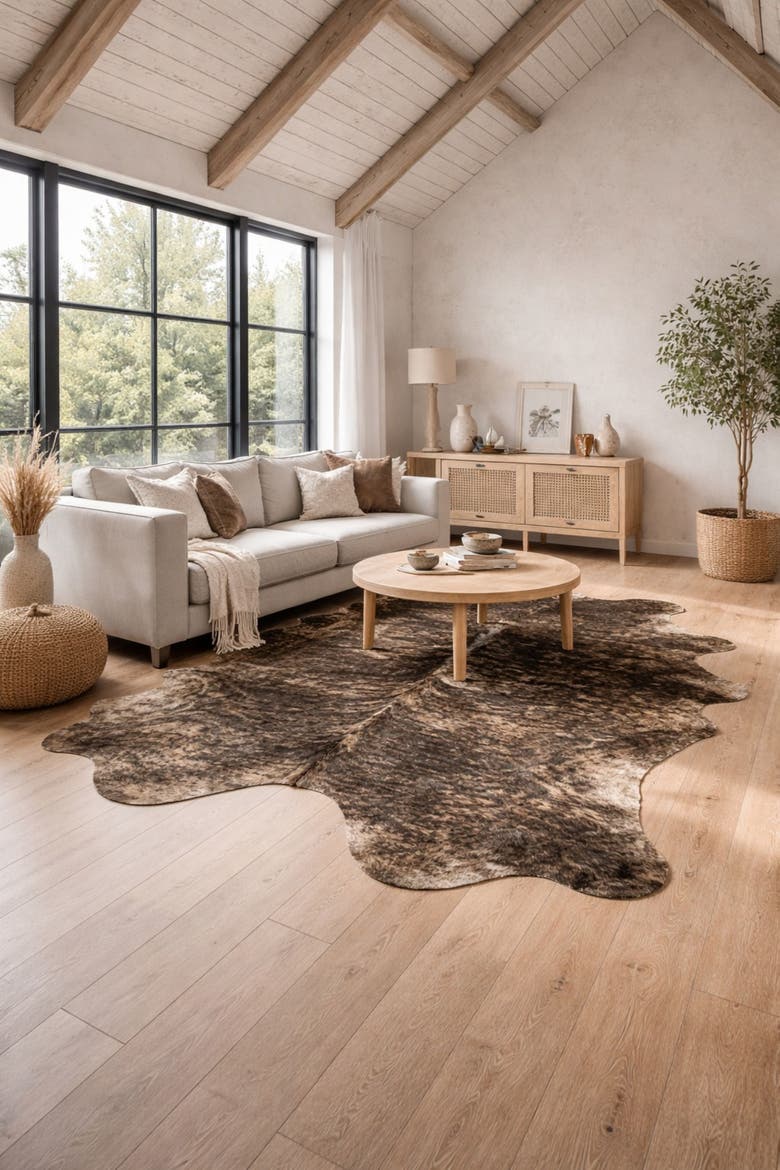 Eco Hides Brindle Cowhide Rug 7'6" × 6'3", Alternate, color, Brindle