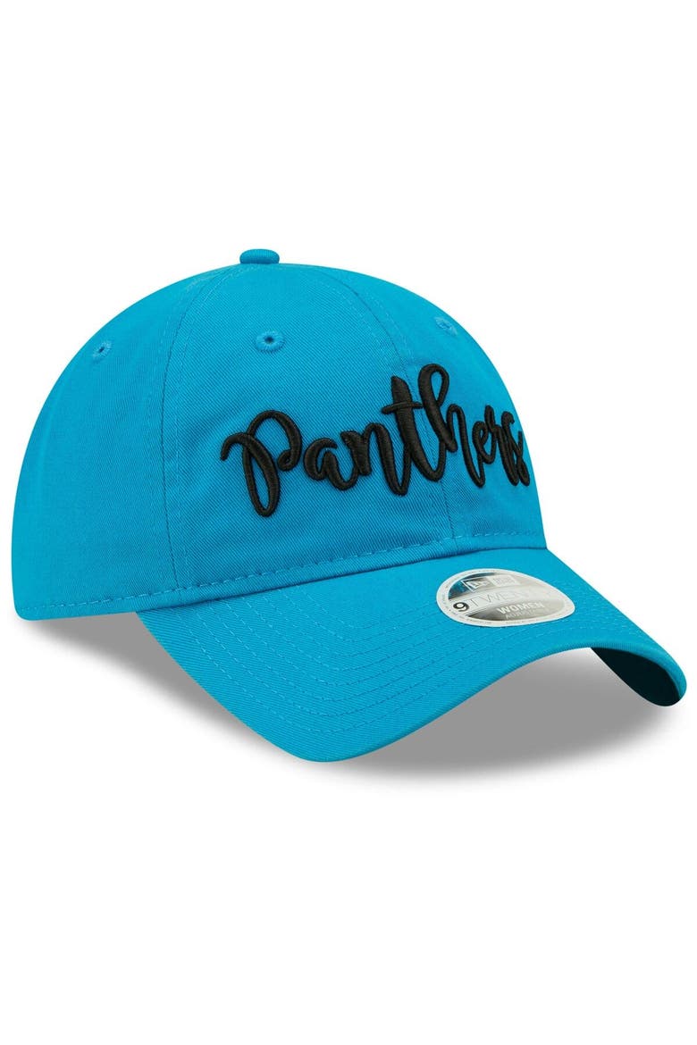 Women's New Era Blue Carolina Panthers Script 9TWENTY Adjustable Hat, Alternate, color, Blue