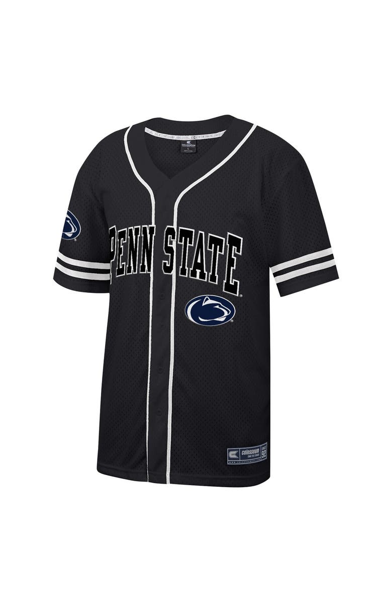COLOSSEUM Men's Colosseum Black Penn State Nittany Lions Free Spirited Mesh Button-Up Baseball Jersey, Alternate, color,