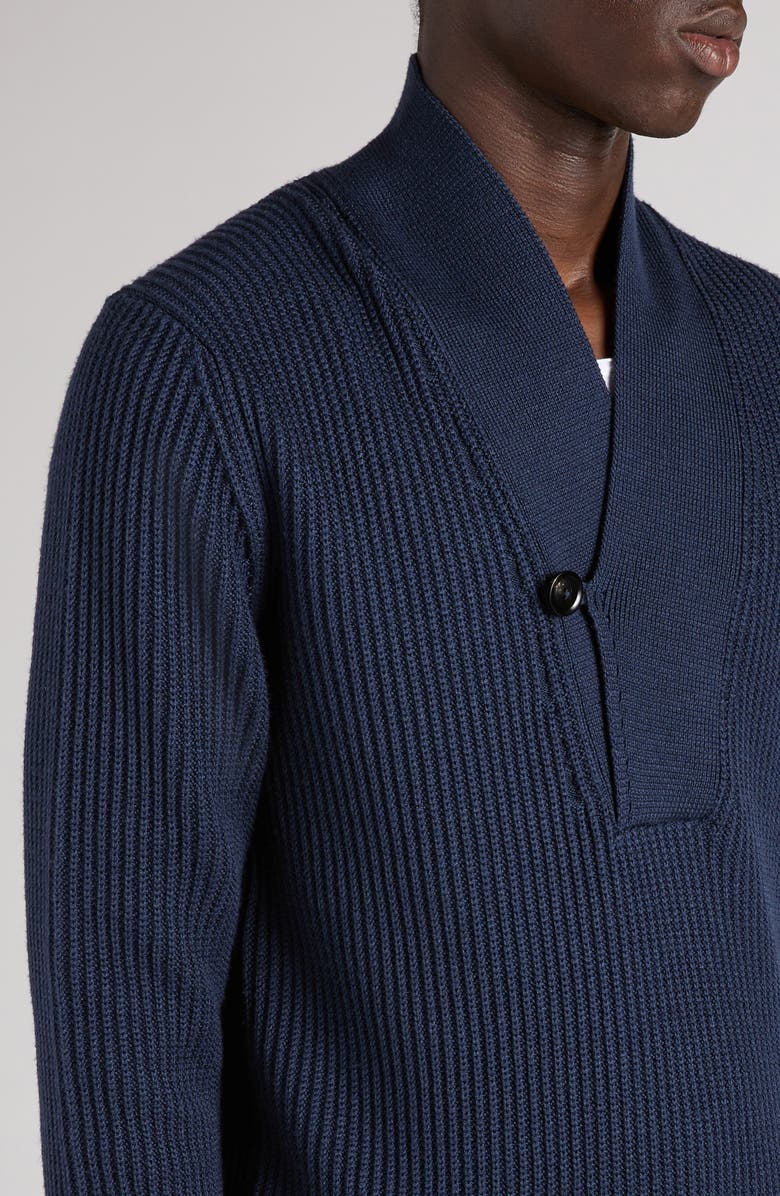 TOM FORD Shawl Collar Merino Wool & Silk Sweater, Alternate, color, Hb806 Space Blue