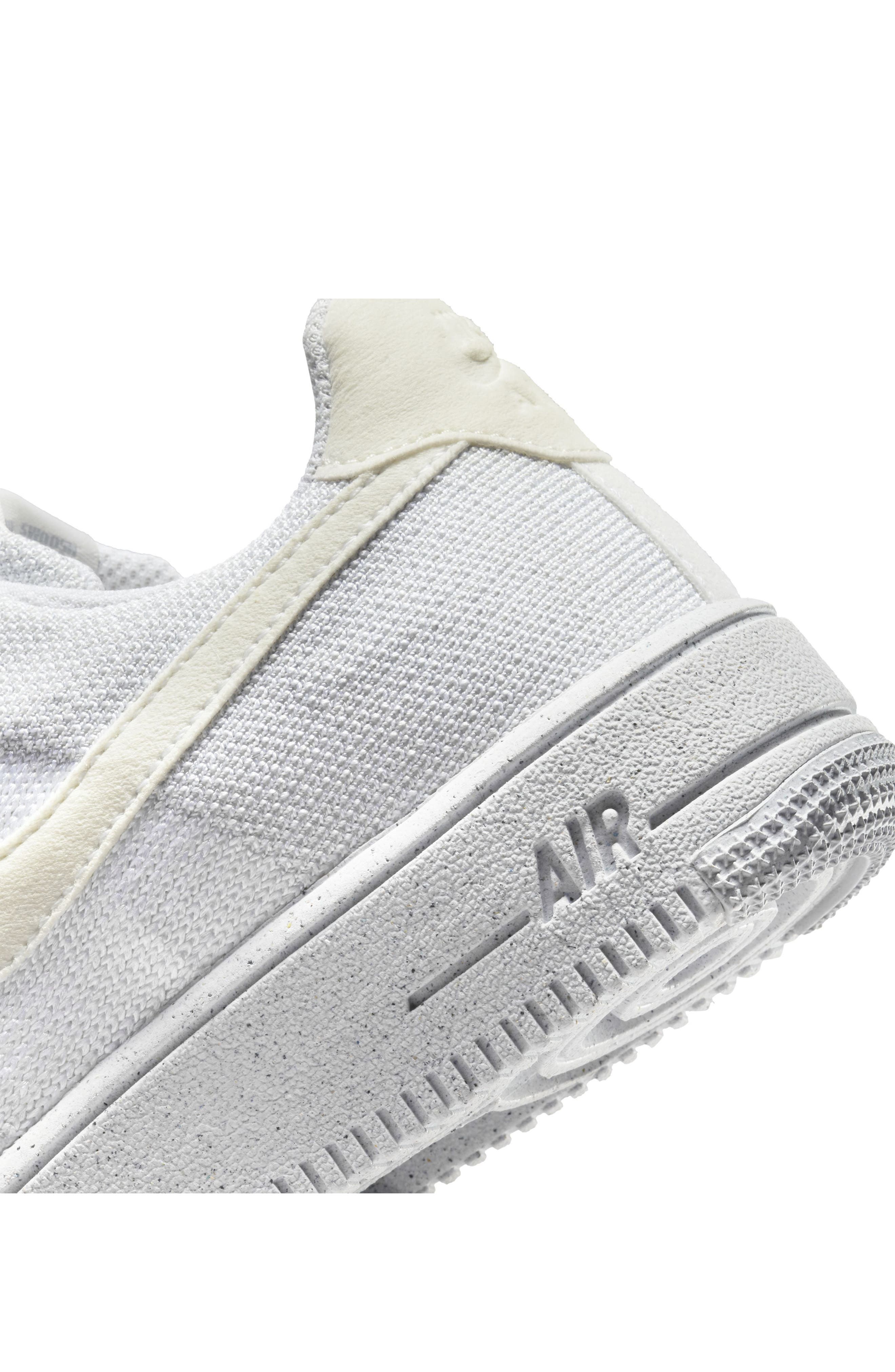 Air Force 1 Crater Flyknit Sneaker, Alternate, color, WHITE/ SAIL/ WOLF GREY