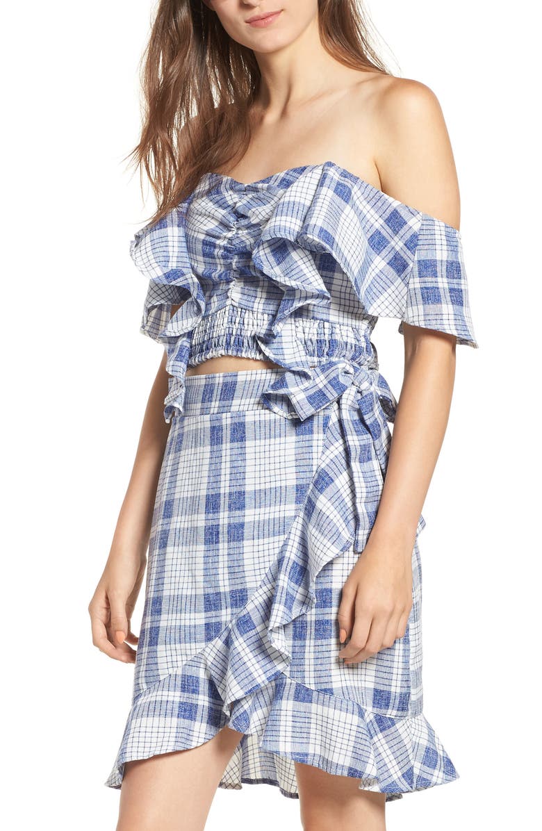 Somedays Lovin Playing Games Off the Shoulder Crop Top, Main, color, 