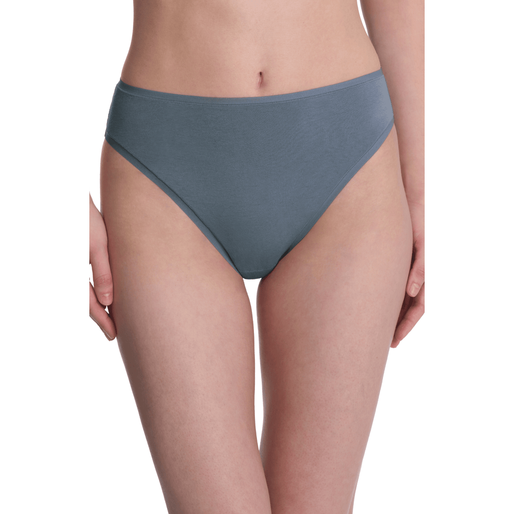 Natori Bliss Bare Cotton High Cut Brief In Blue