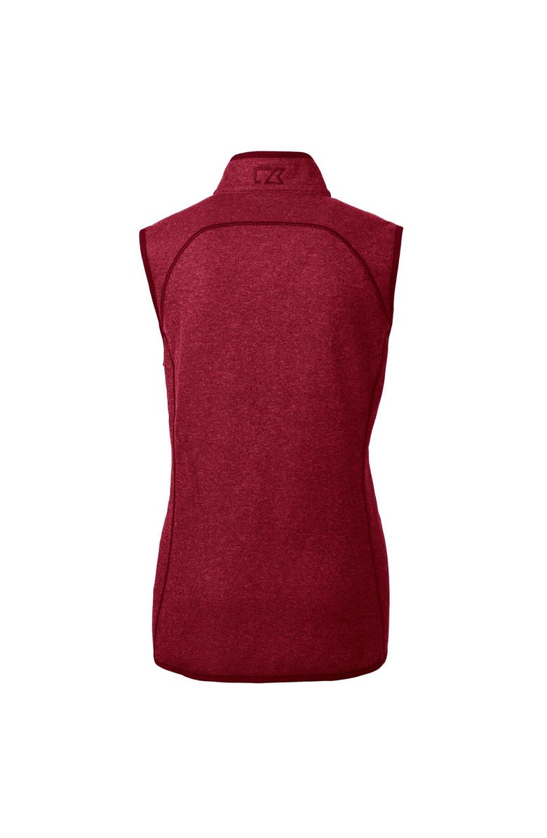 Cutter & Buck Women's Cutter & Buck Heathered Scarlet San Francisco 49ers Mainsail Basic Sweater Knit Fleece Full-Zip Vest, Alternate, color, 