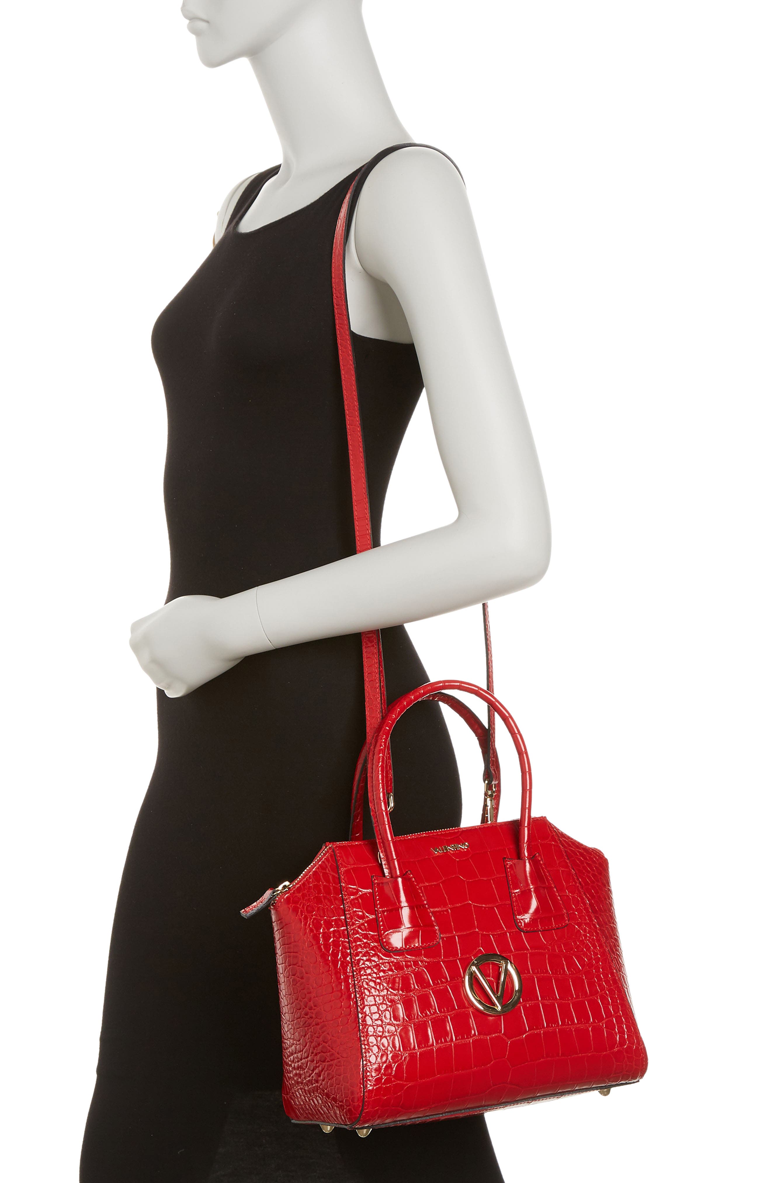 VALENTINO BY MARIO VALENTINO Minimi Croc Embossed Leather Convertible ...