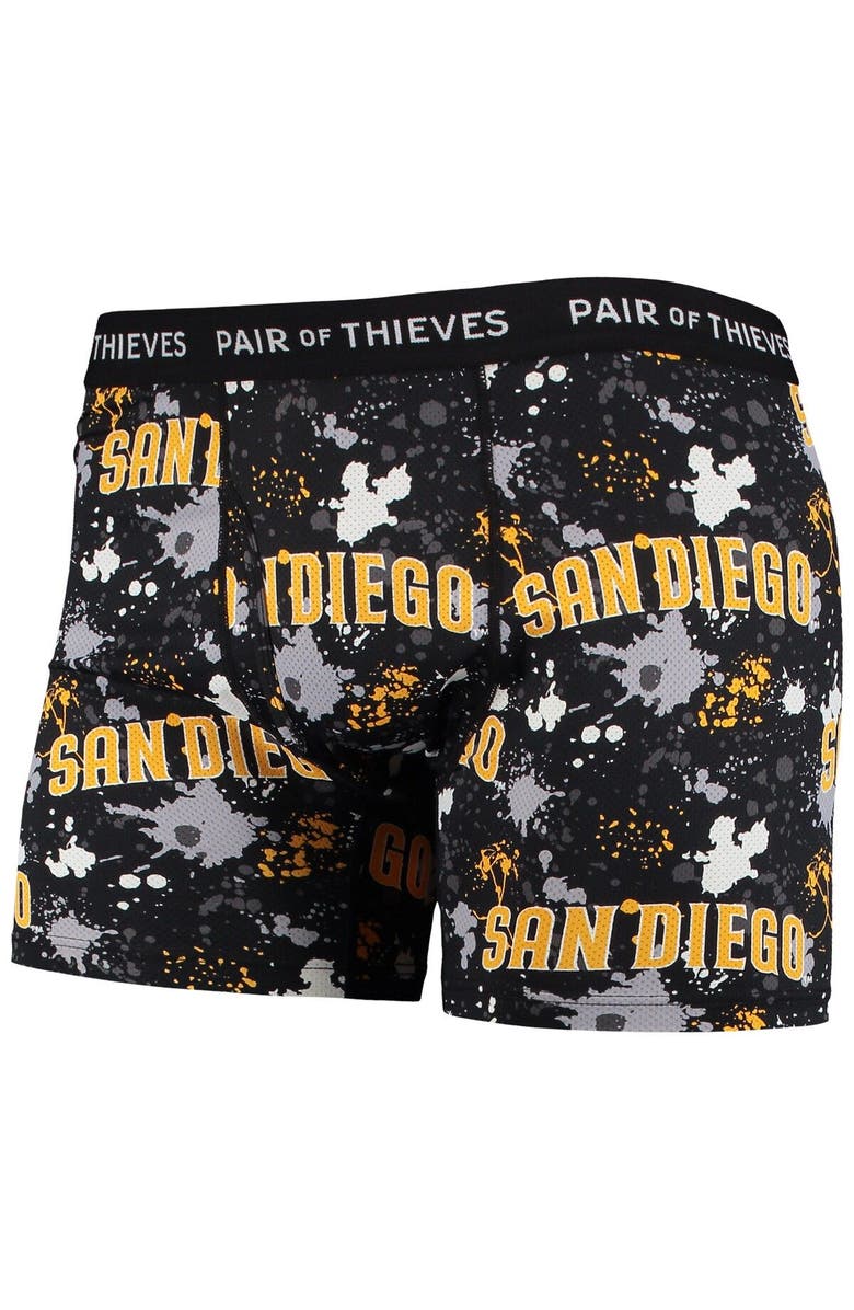 Pair of Thieves Men's Pair of Thieves Black San Diego Padres Super Fit 2-Pack Boxer Briefs Set, Alternate, color, Black