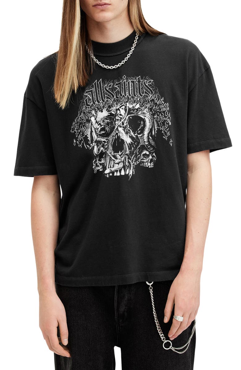 AllSaints Morph Cotton Graphic T-Shirt, Main, color,