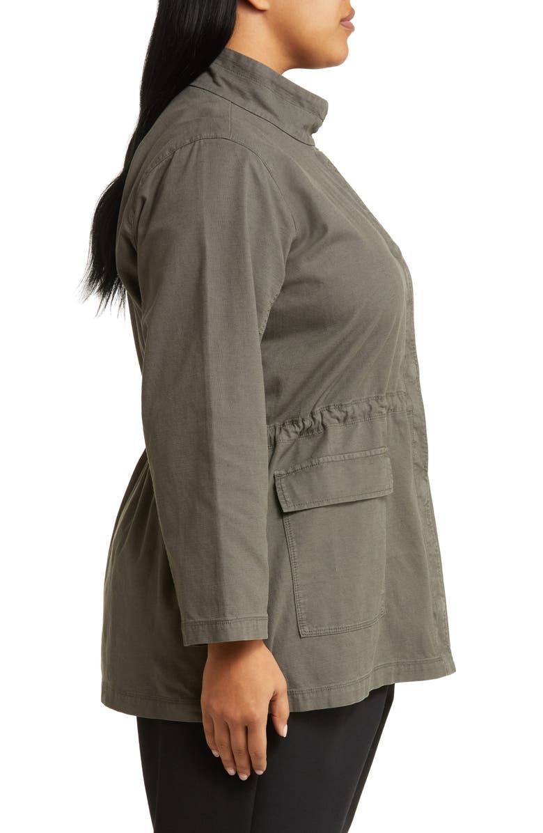 Eileen Fisher Stand Collar Organic Cotton Blend Jacket, Alternate, color, 