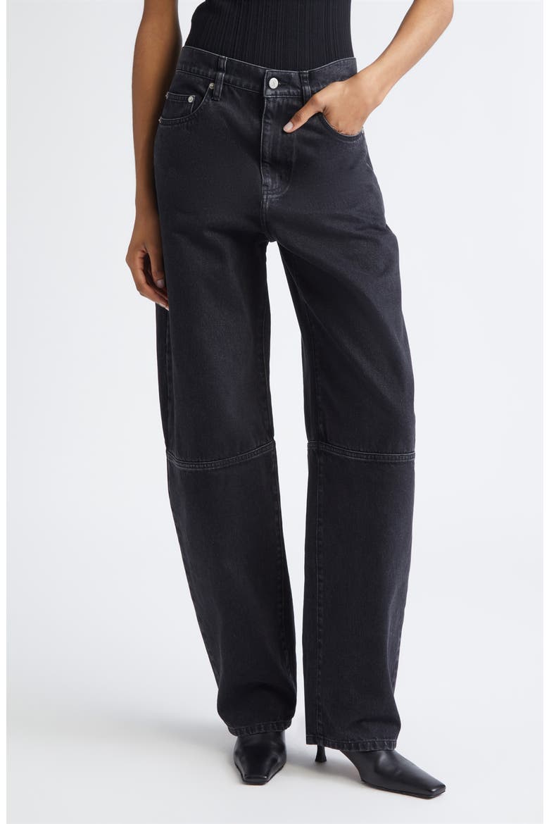 Fontana Barrel Leg Jeans, Main, color, BLACK