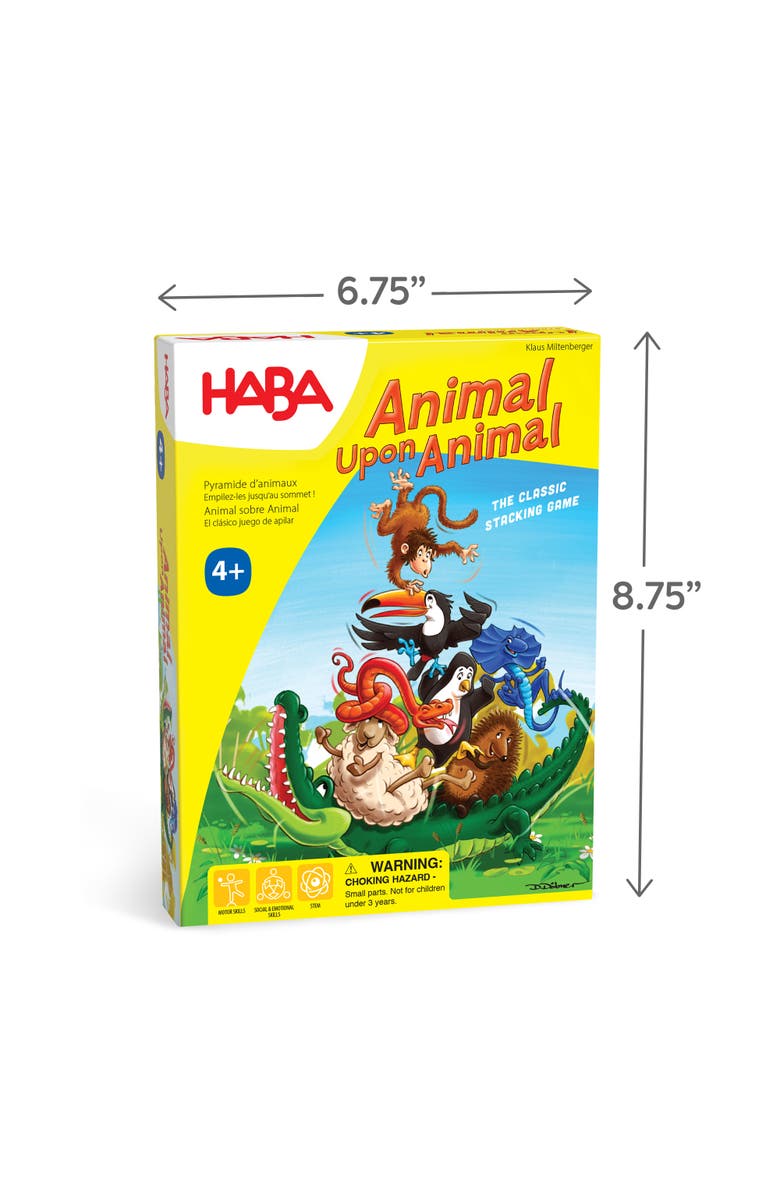 HABA Animal Upon Animal - Classic Wooden Stacking Game Ultimate Family Board Games for Kids and Adults, Party Games and Fun Dexterity Kids Games 4-8, Alternate, color, Multi