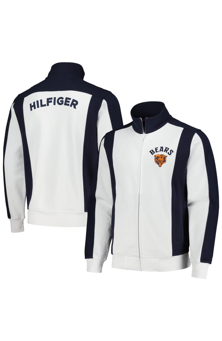Tommy Hilfiger Men's Tommy Hilfiger White/Navy Chicago Bears Nolan Full-Zip Track Jacket, Alternate, color, White