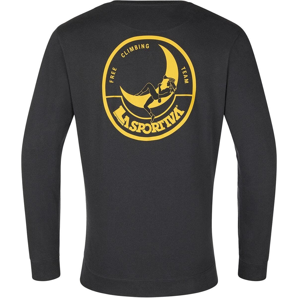 La Sportiva Climbing On The Moon Sweatshirt - Men's in Carbon/giallo 