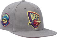Mitchell & Ness Men's Mitchell & Ness Charcoal New Jersey Nets Hardwood Classics 35 Years Carbon Cabernet Fitted Hat