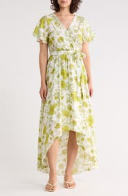 WEST K Faux Wrap High Low Dress